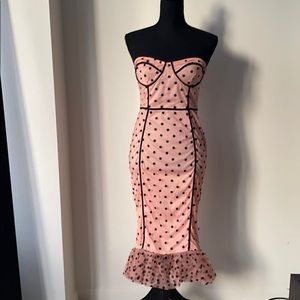 Black Polka Dot Pink Dress